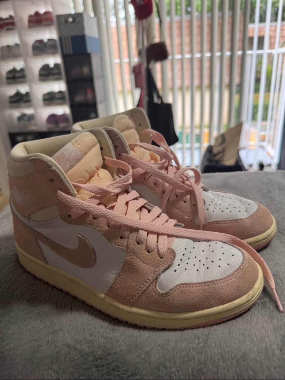Jordan 1 Retro High OG Women's High -Top Sneakers in Pink, White and Cream